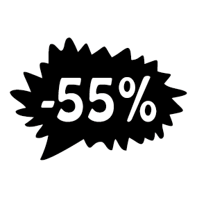 Étiquette soldes promotion -55%